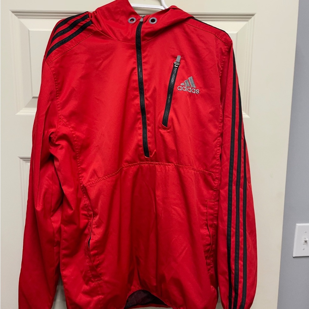 Adidas Red Jacket with Black Details